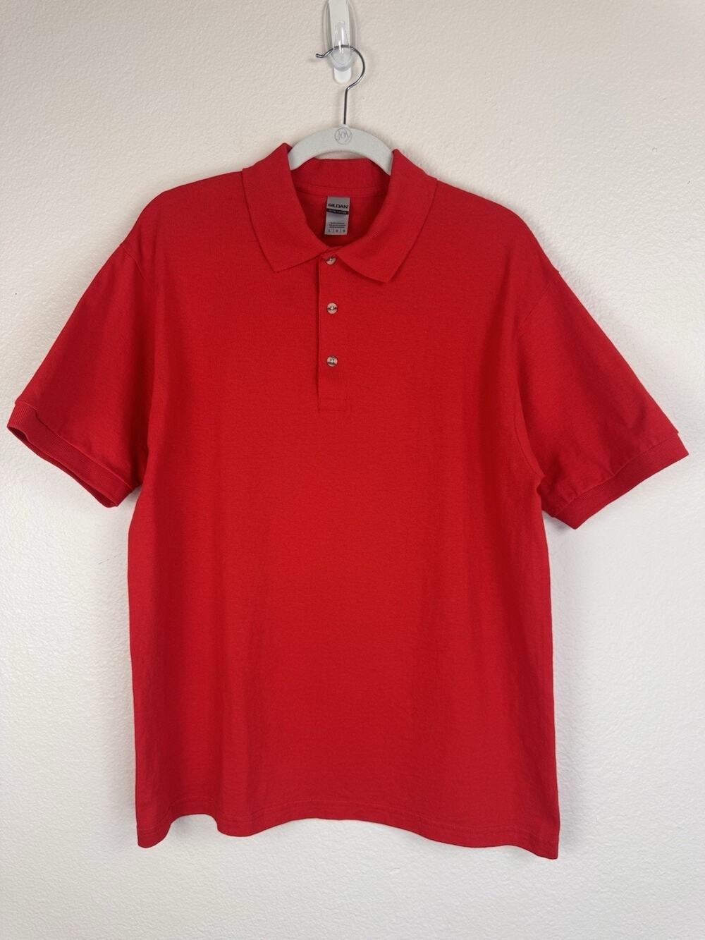 Gildan Ultra Cotton Collared Polo Shirt Short Sleeve Classic Preppy Red Large